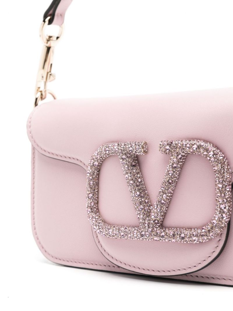 Pink Loco Crystal-embellished Small Shoulder Bag