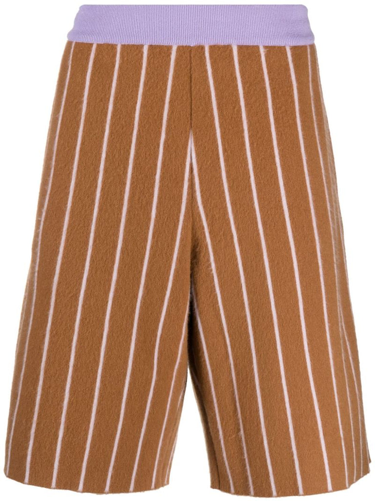 Striped Cashmere Shorts