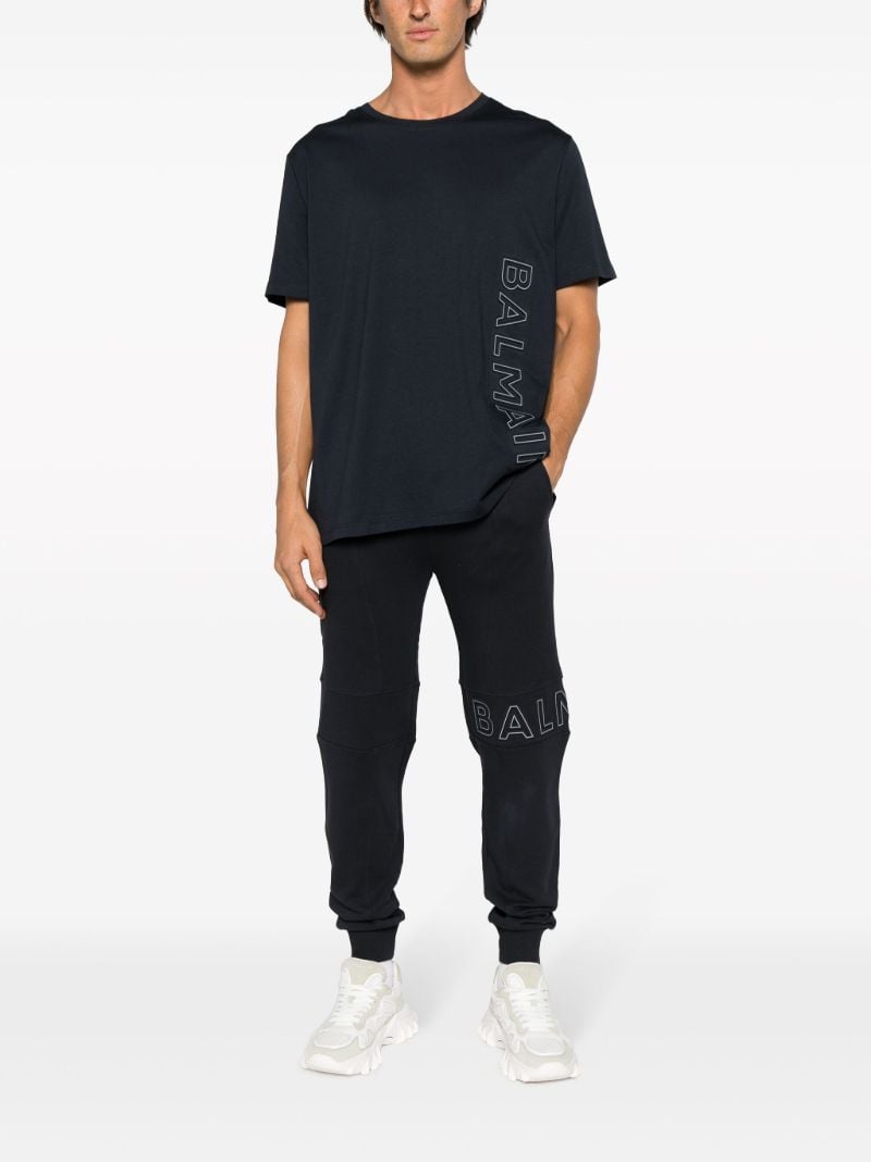 Blue Logo-embossed Cotton T-shirt