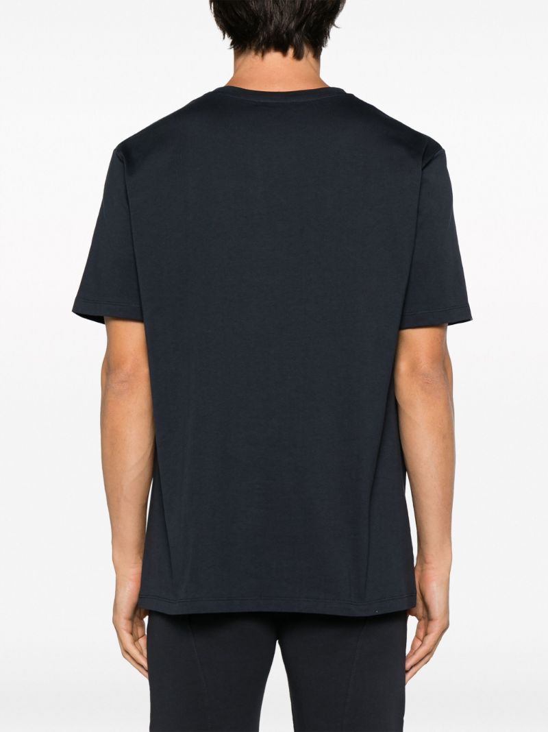 Blue Logo-embossed Cotton T-shirt