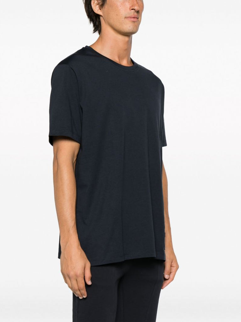 Blue Logo-embossed Cotton T-shirt