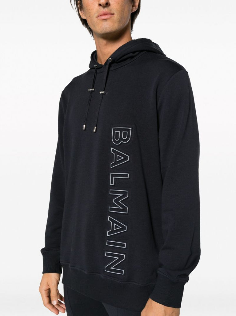 Blue Reflective Logo Cotton Hoodie