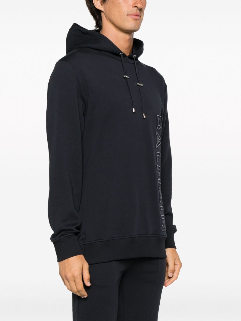 Blue Reflective Logo Cotton Hoodie