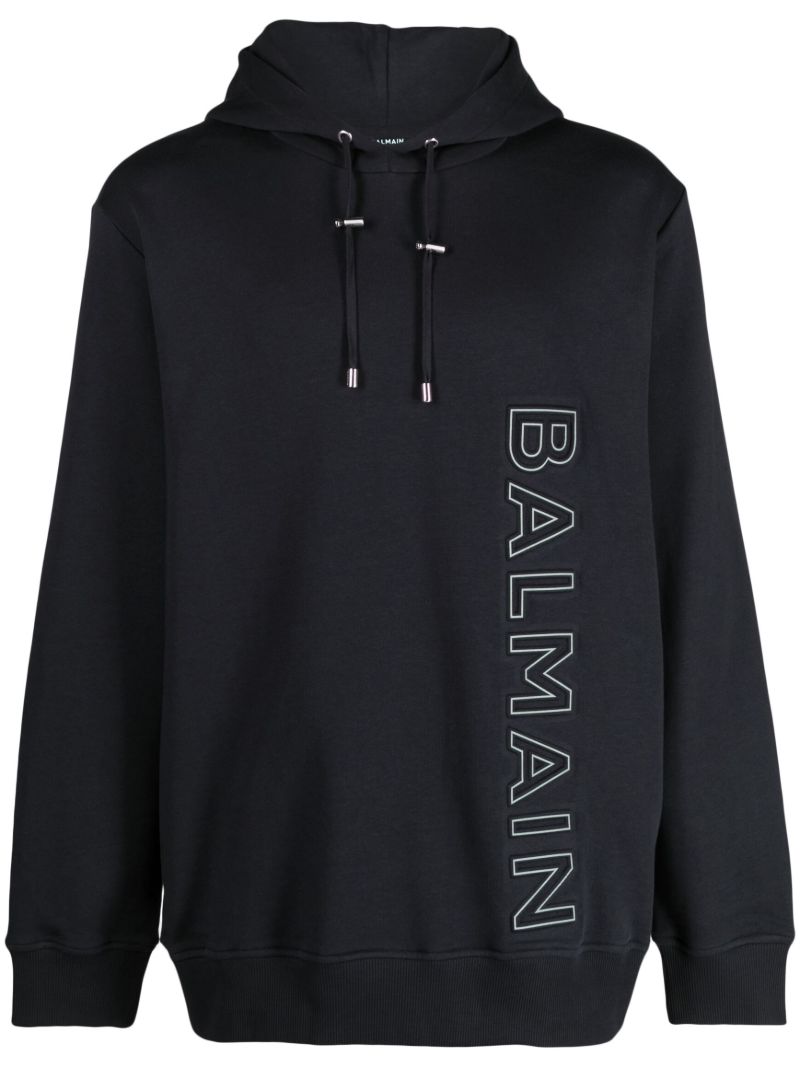 Blue Reflective Logo Cotton Hoodie