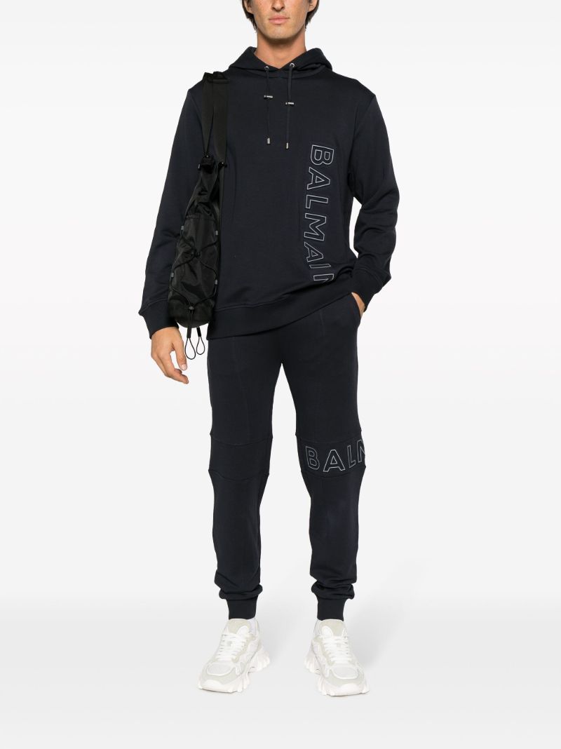 Blue Reflective Logo Cotton Hoodie