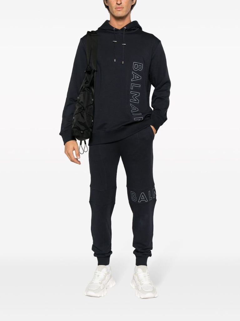 Blue Reflective Logo Cotton Hoodie