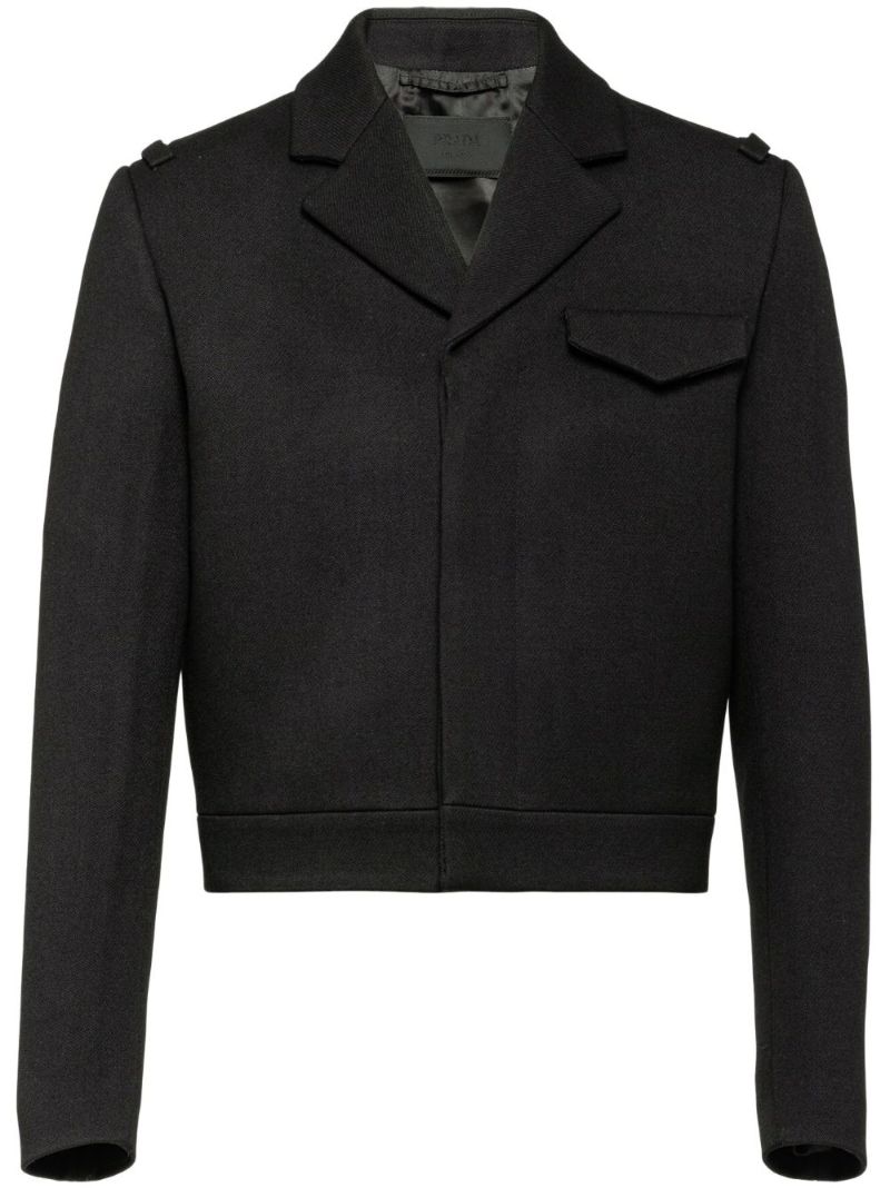 Black Wool Single-breasted Jacket