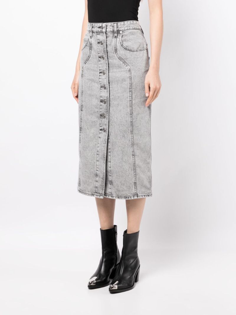 Grey Vandy Denim Midi Skirt