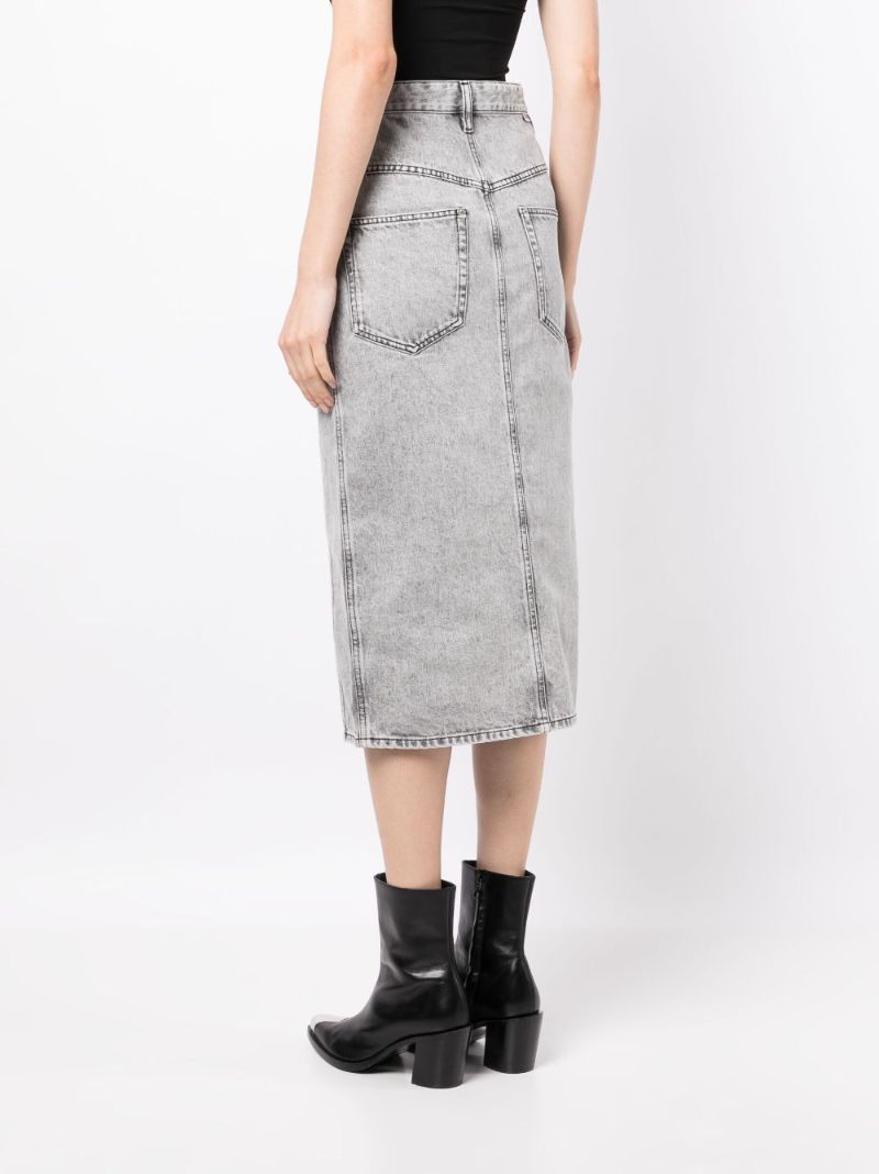 Grey Vandy Denim Midi Skirt