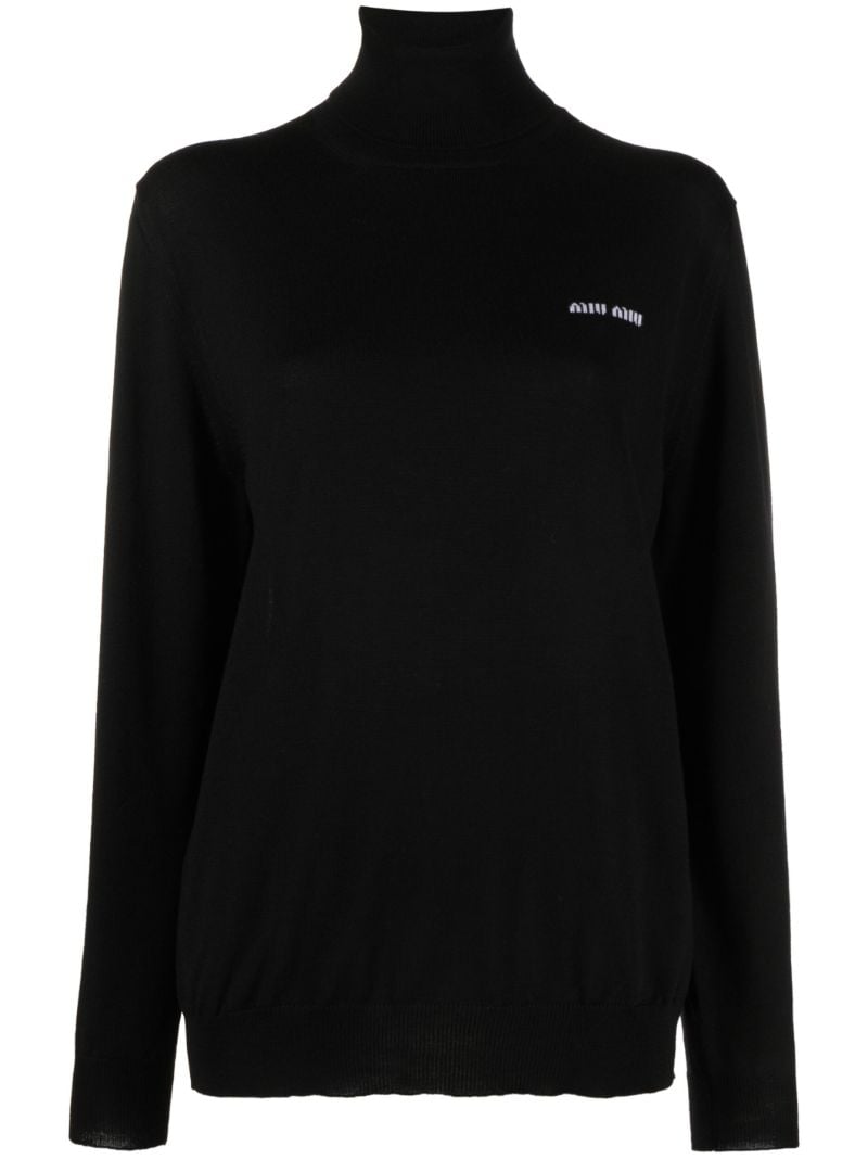 Black Logo-intarsia Virgin-wool Sweater