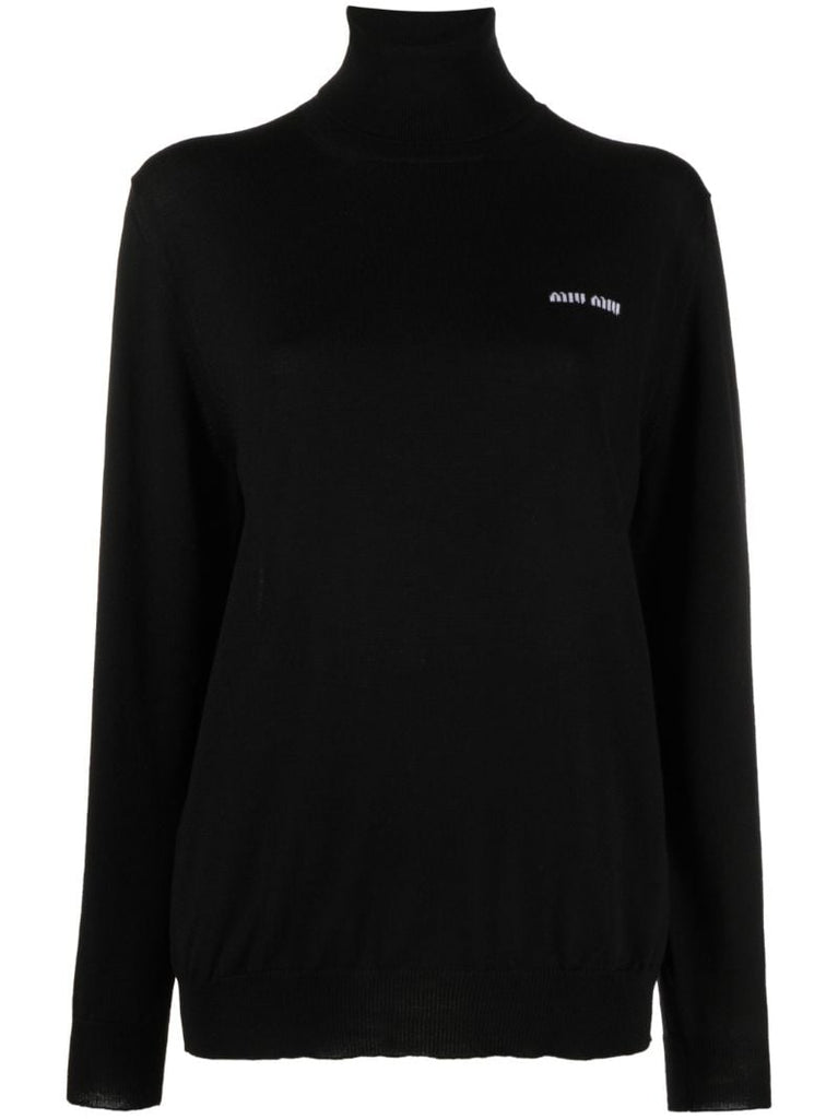 Black Logo-intarsia Virgin-wool Sweater