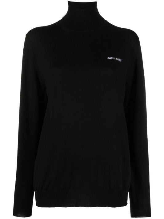 Black Logo-intarsia Virgin-wool Sweater