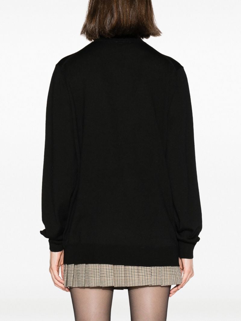 Black Logo-intarsia Virgin-wool Sweater