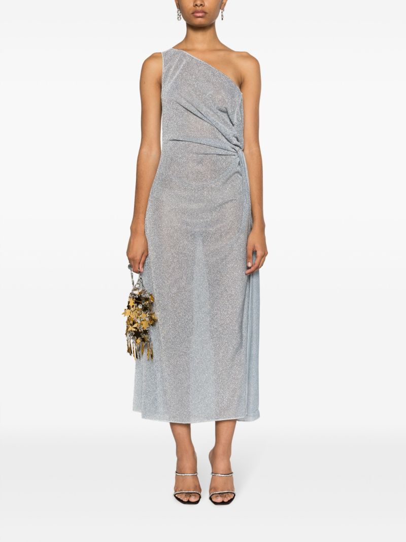 Grey LumiÃ_x0083_Â¨re Knot Lurex Dress