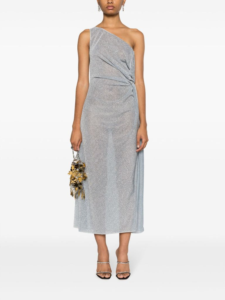 Grey LumiÃ_x0083_Â¨re Knot Lurex Dress