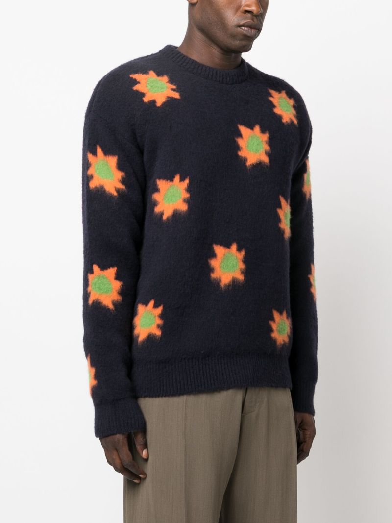 Blue Star-intarsia Sweater