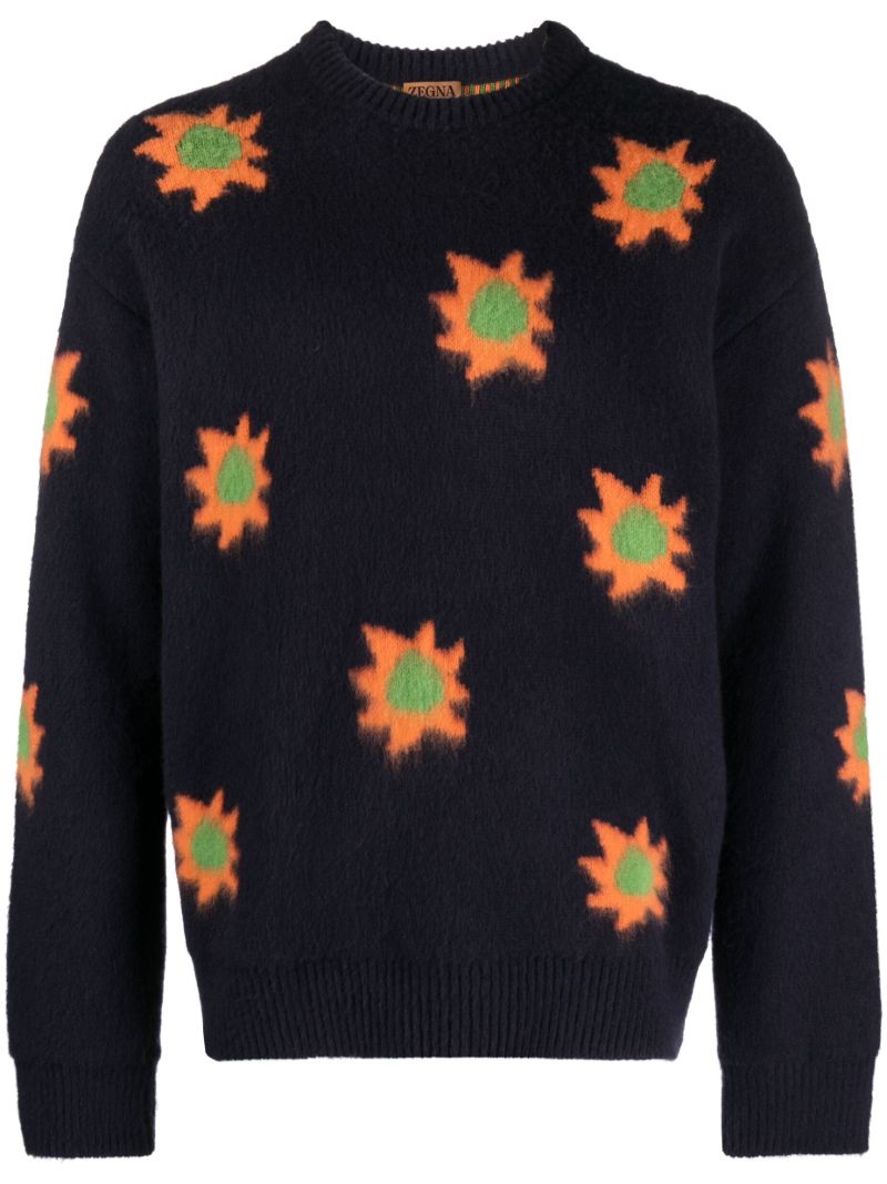 Blue Star-intarsia Sweater