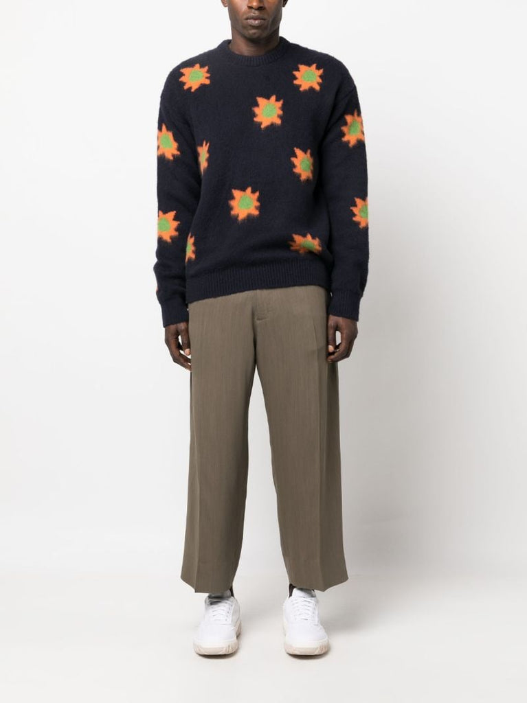 Blue Star-intarsia Sweater
