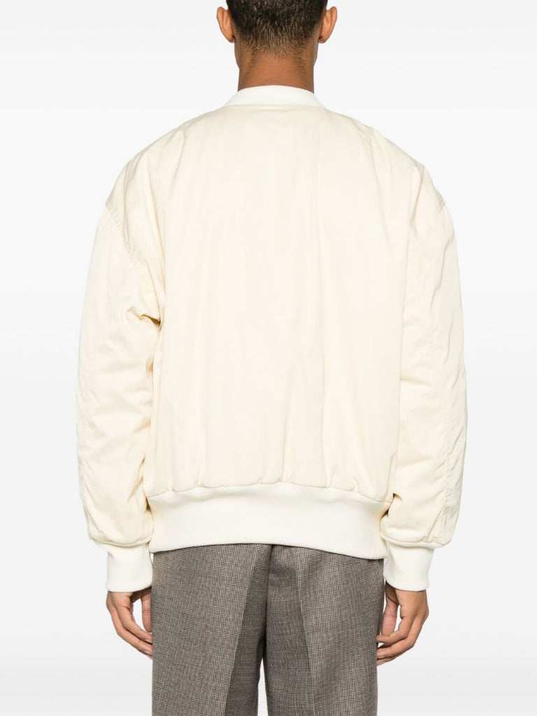 Neutral Logo-embroidered Bomber Jacket
