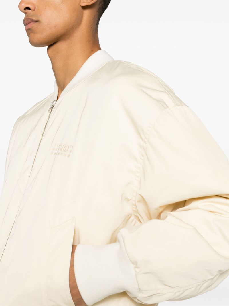 Neutral Logo-embroidered Bomber Jacket