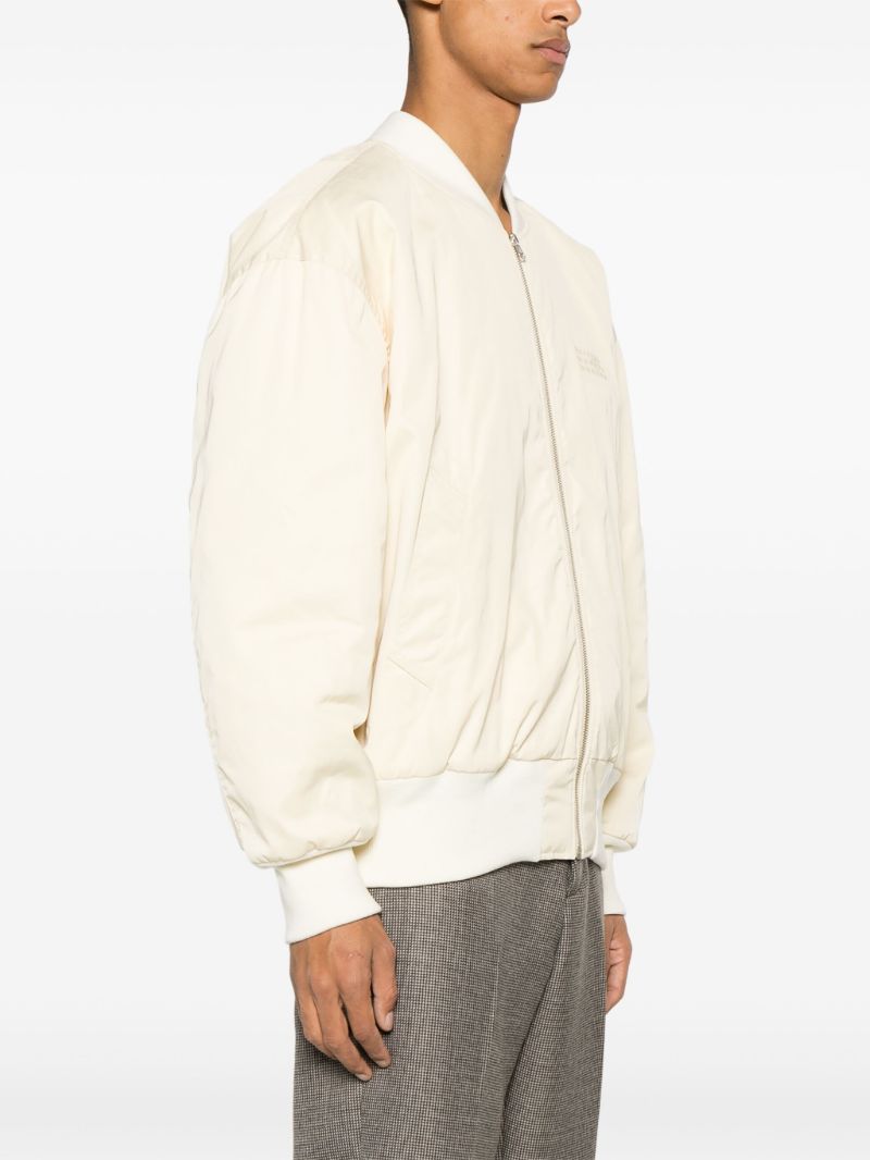 Neutral Logo-embroidered Bomber Jacket