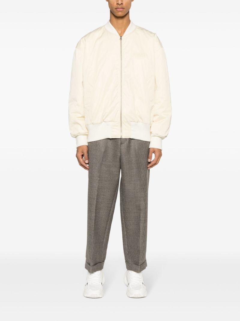 Neutral Logo-embroidered Bomber Jacket