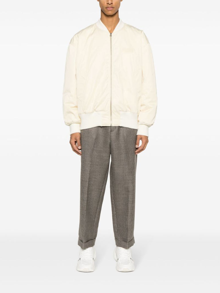 Neutral Logo-embroidered Bomber Jacket