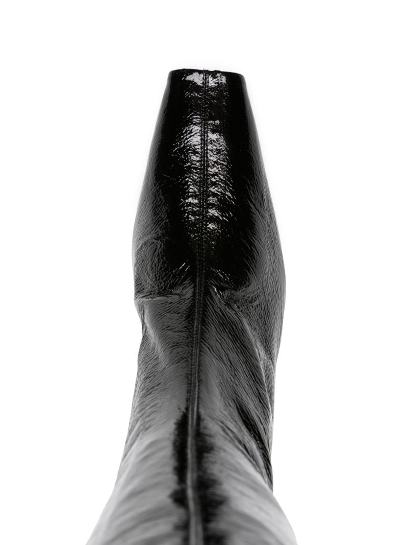 Black 85 Faux-leather Thigh-high Boots