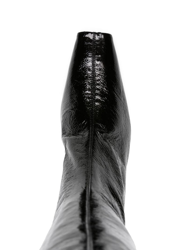 Black 85 Faux-leather Thigh-high Boots