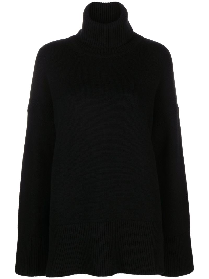 Black Copal Roll-neck Sweater