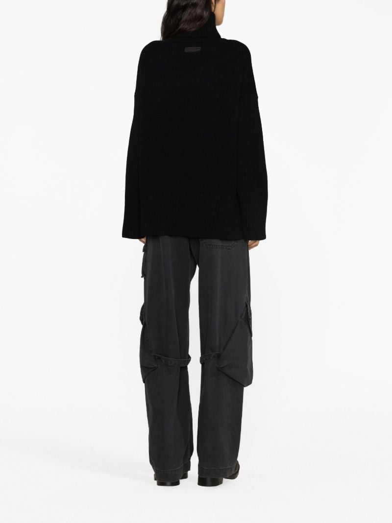 Black Copal Roll-neck Sweater