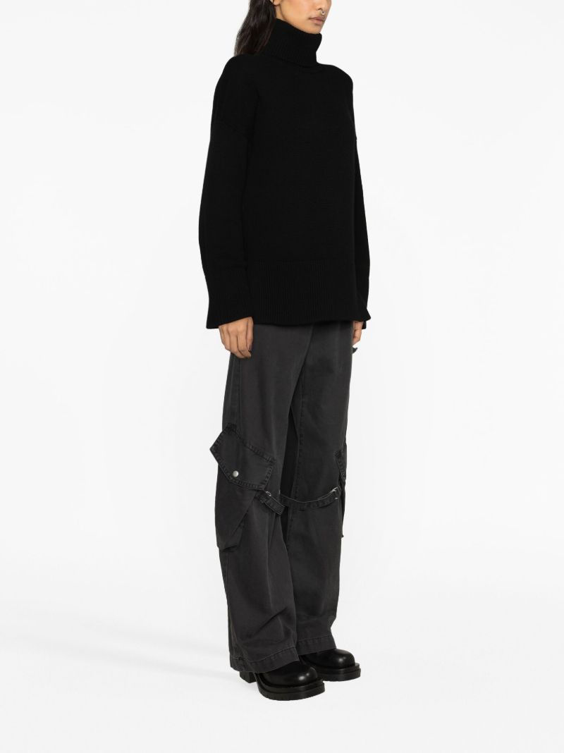 Black Copal Roll-neck Sweater