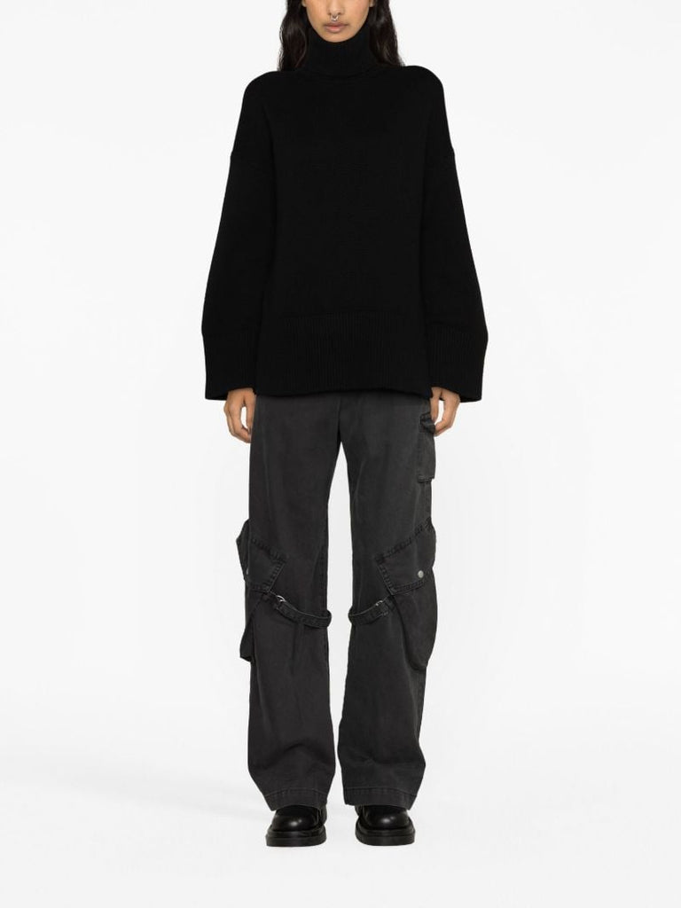 Black Copal Roll-neck Sweater