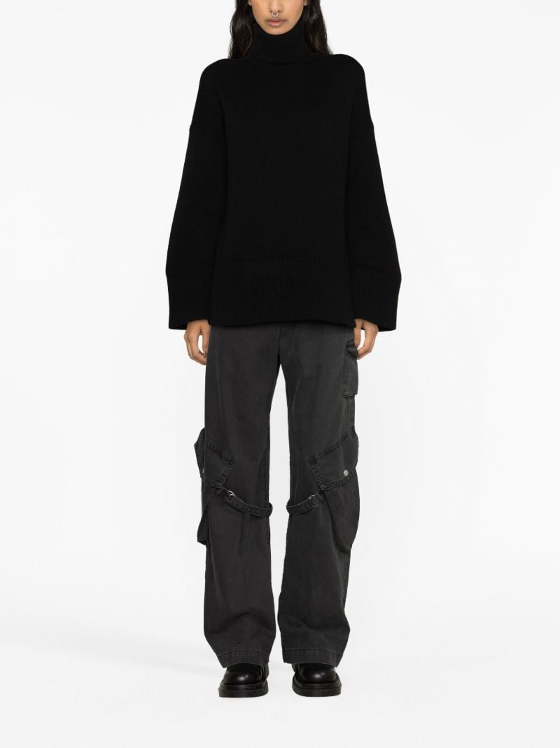 Black Copal Roll-neck Sweater