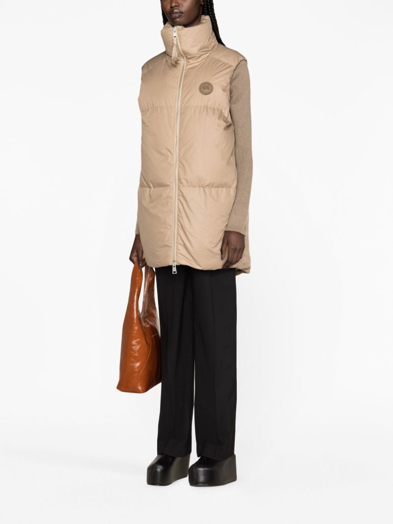 Neutral Garnet Long Padded Gilet