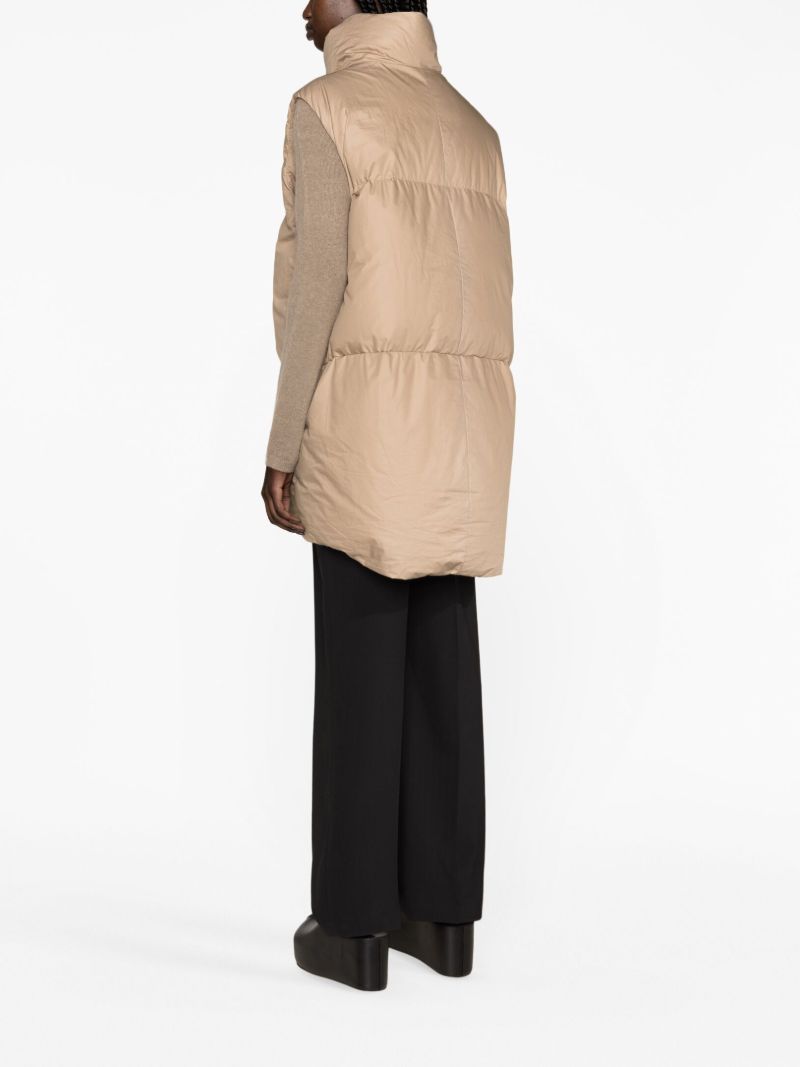 Neutral Garnet Long Padded Gilet