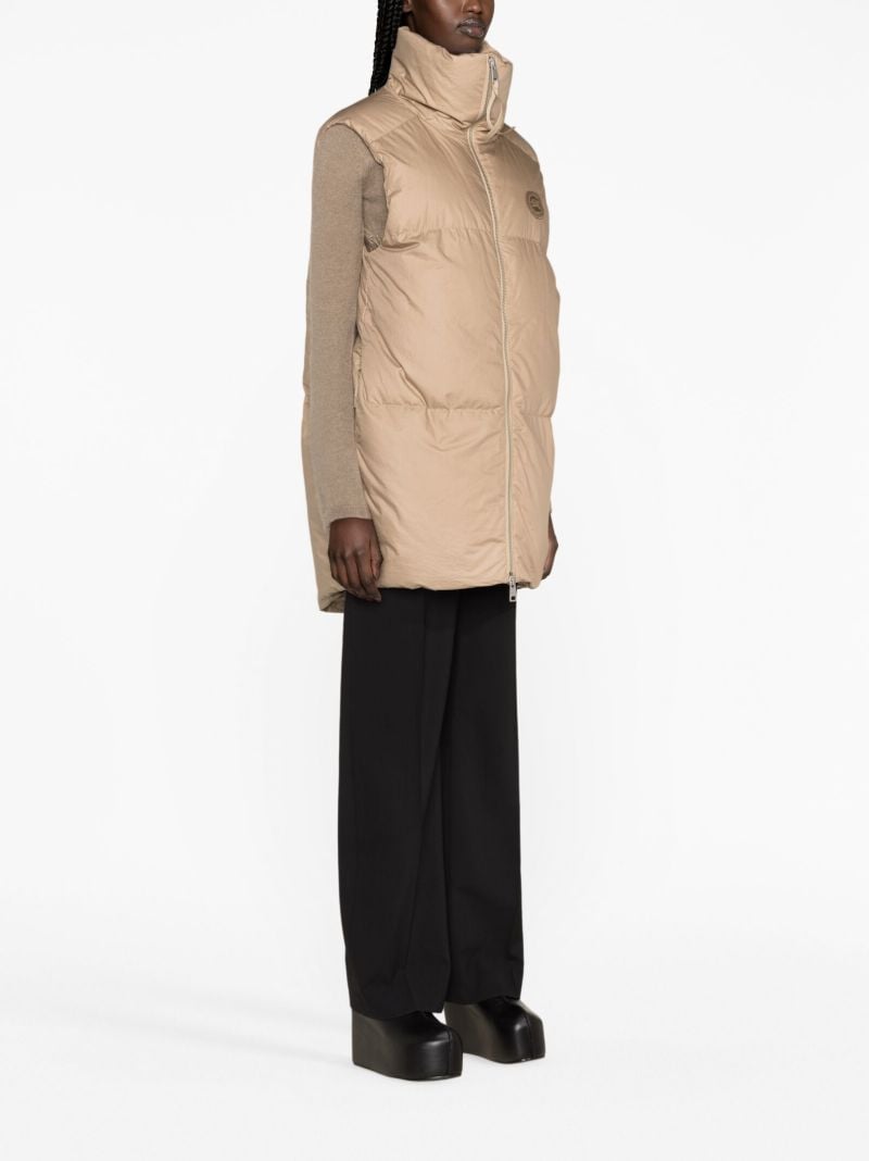 Neutral Garnet Long Padded Gilet