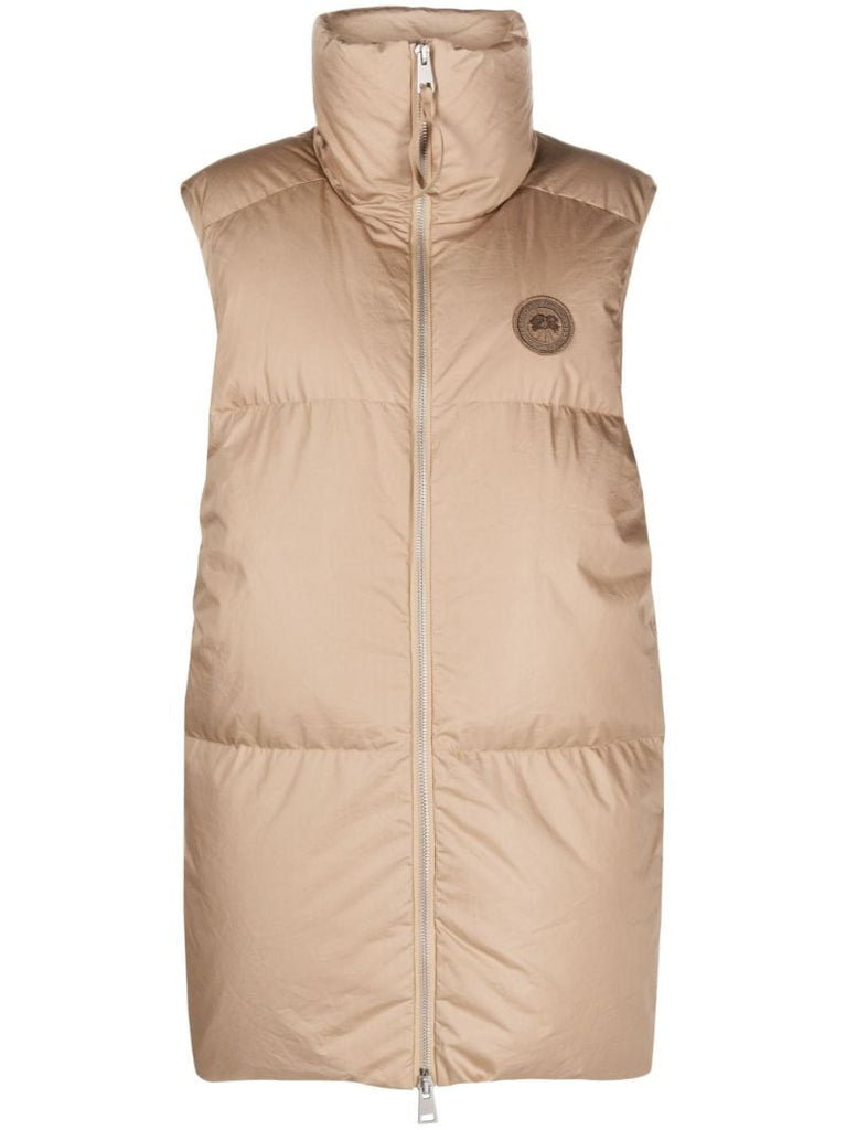 Neutral Garnet Long Padded Gilet
