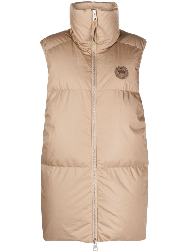 Neutral Garnet Long Padded Gilet