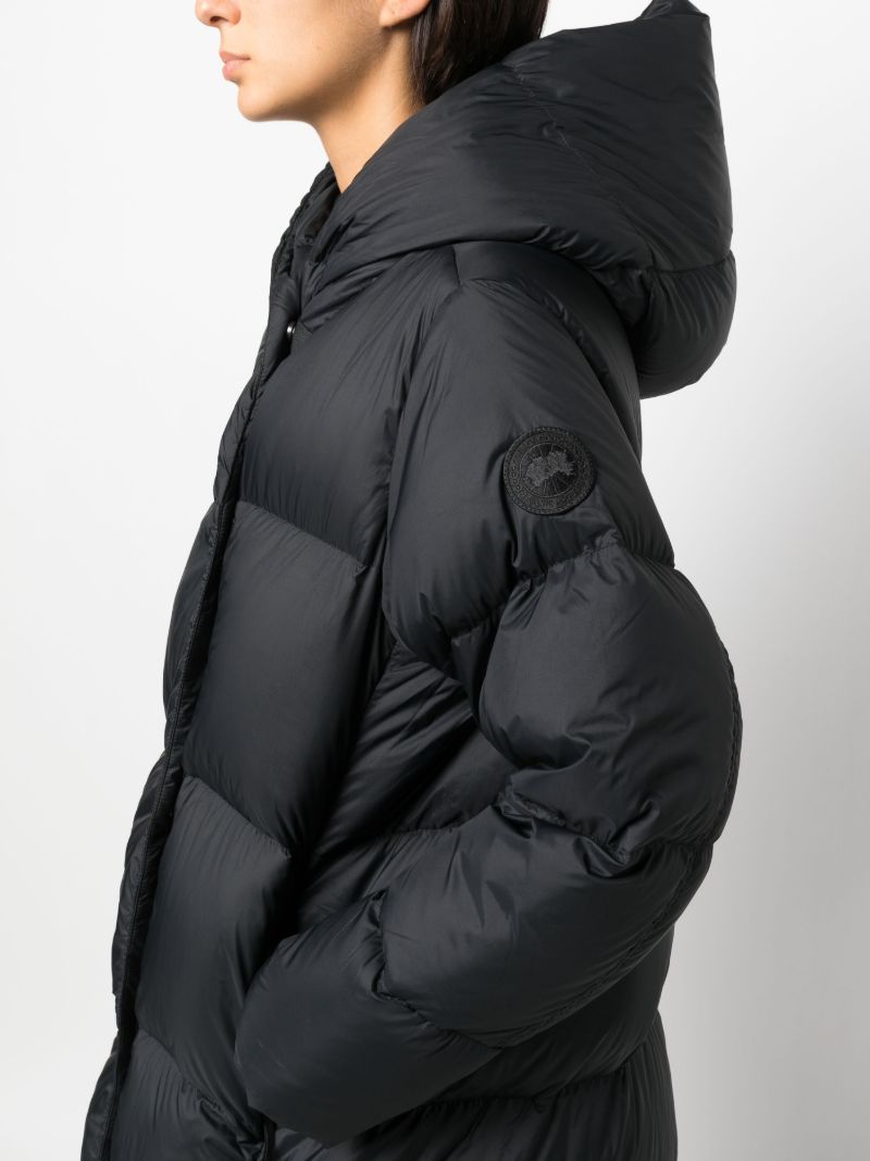 Black Rhoda Quilted Hooded Coat