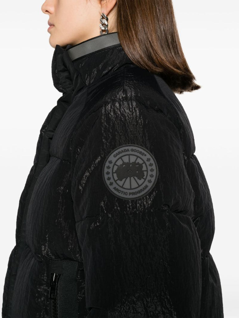 Black Junction Hooded Quilted Coat