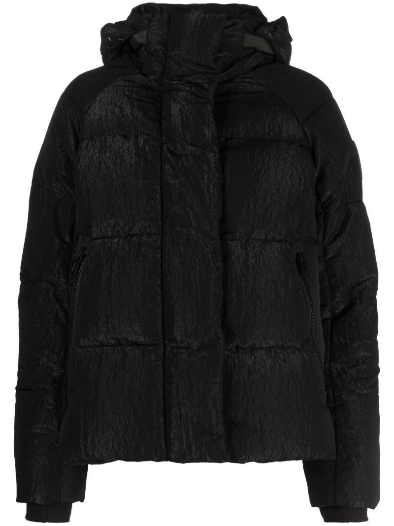 Black Junction Hooded Quilted Coat