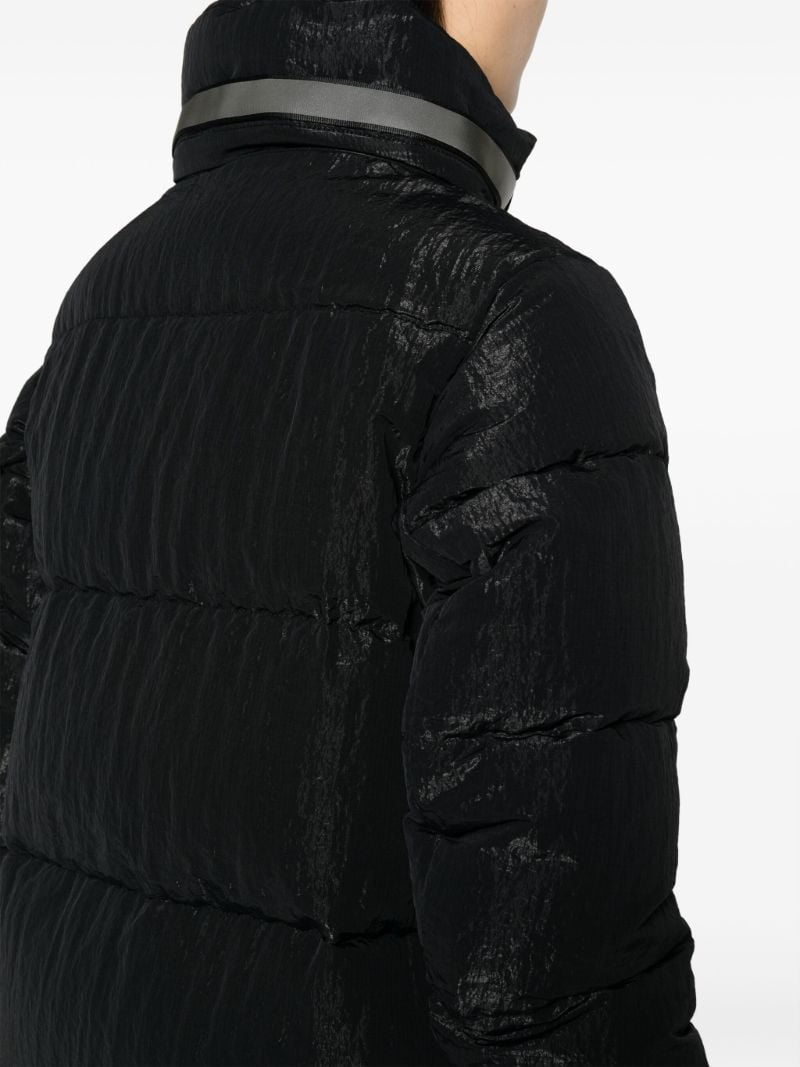 Black Byward Hooded Quilted Coat