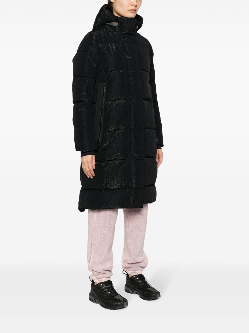 Black Byward Hooded Quilted Coat