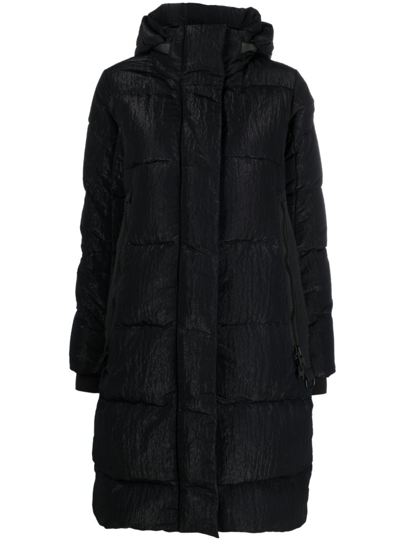 Black Byward Hooded Quilted Coat