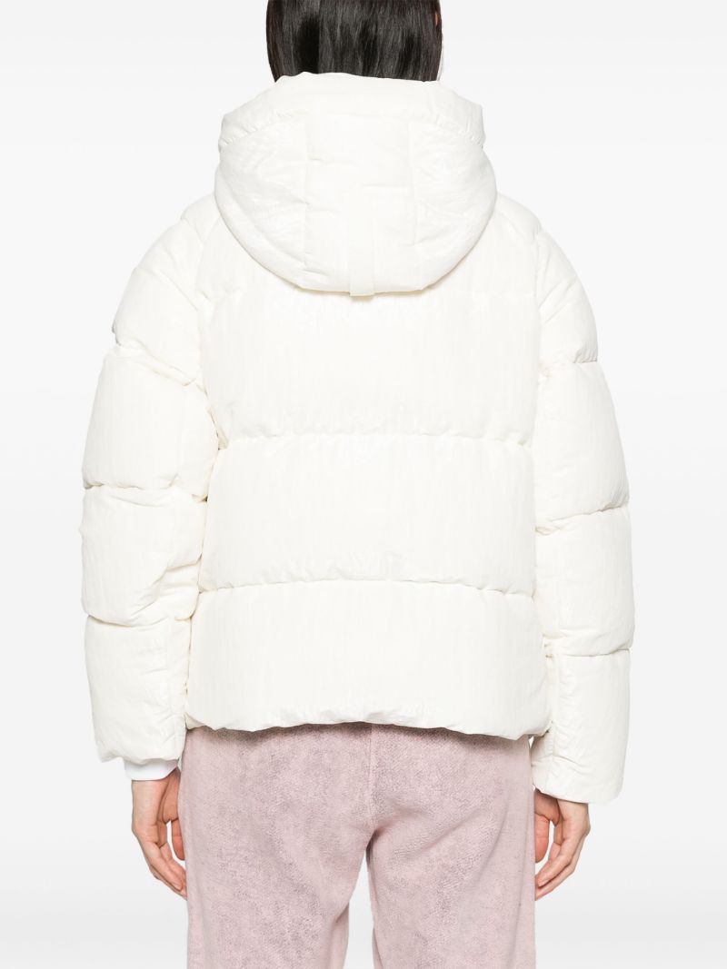 White Junction Hooded Quilted Coat