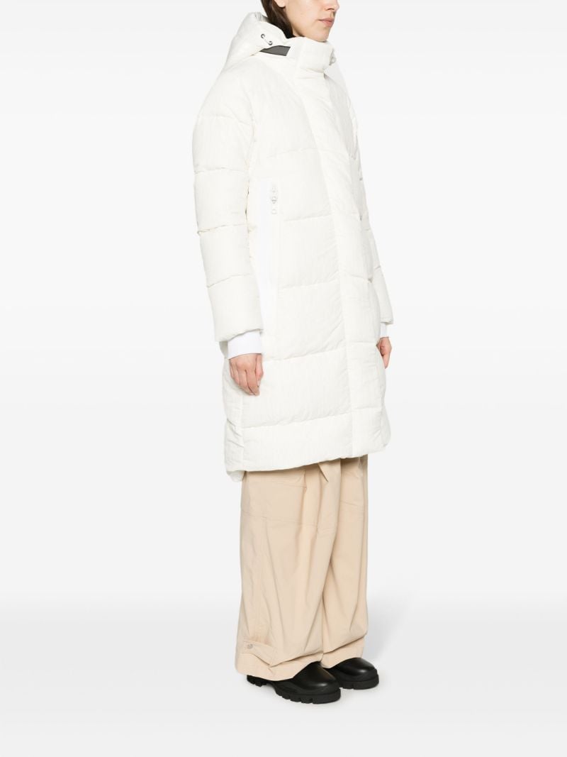 White Byward Hooded Quilted Coat