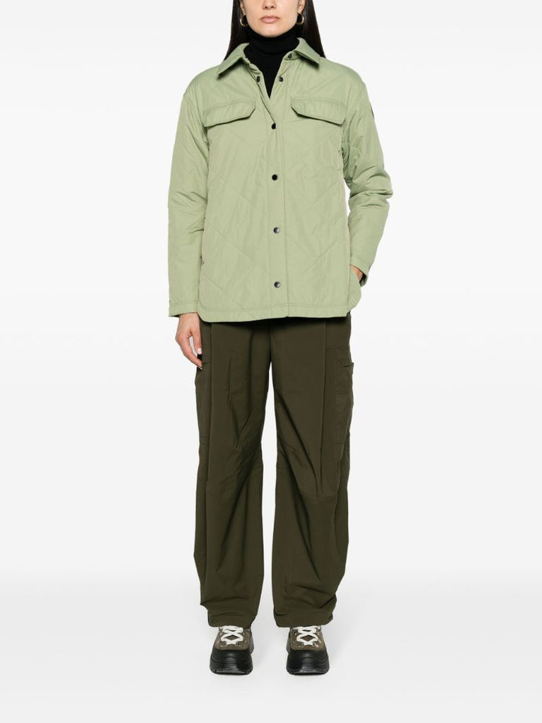 Green Albany Quilted Shirt Jacket