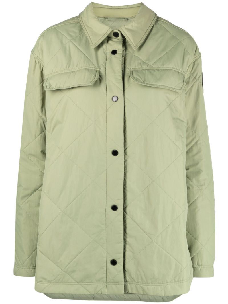 Green Albany Quilted Shirt Jacket