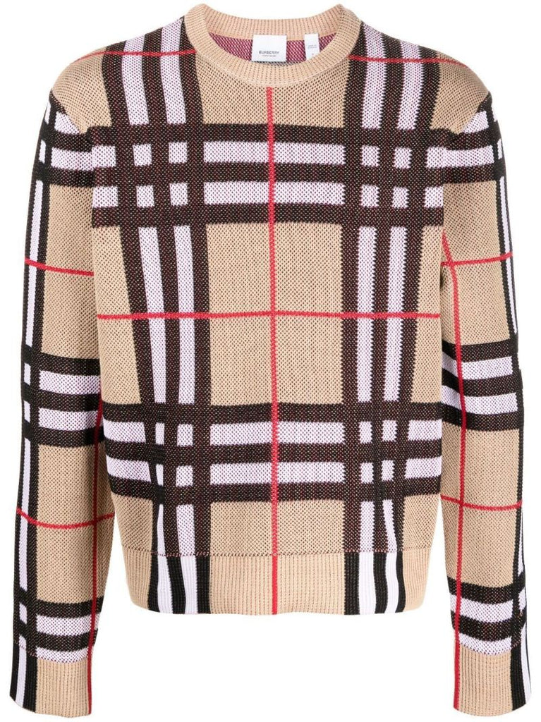 Neutral Vintage Check Sweater